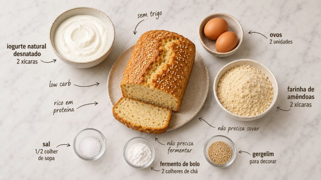 Esse pão de iogurte sem trigo que não precisa sovar combina com a rotina de diabéticos que buscam menos carboidratos e mais praticidade