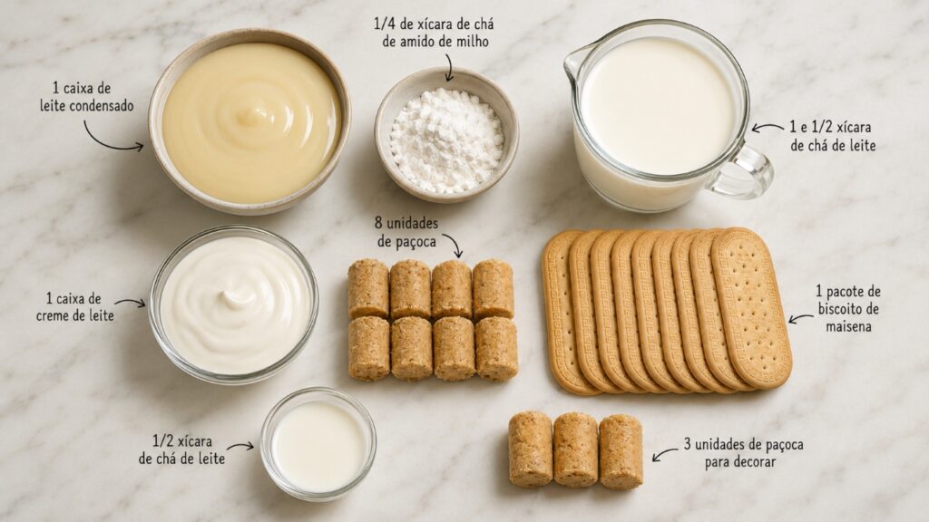 Esse pavê de paçoca fica super cremoso e geladinho, perfeito para servir em almoços de família