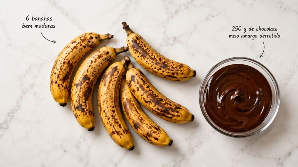 Misture só banana madura e chocolate meio amargo e faça um picolé caseiro super cremoso para matar a vontade de doce