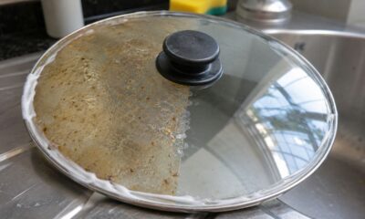 Manchas de gordura na tampa da panela não saíam de jeito nenhum, não importava quanto detergente eu usasse: comecei a limpar com 'uma única gota' e elas desaparecem completamente