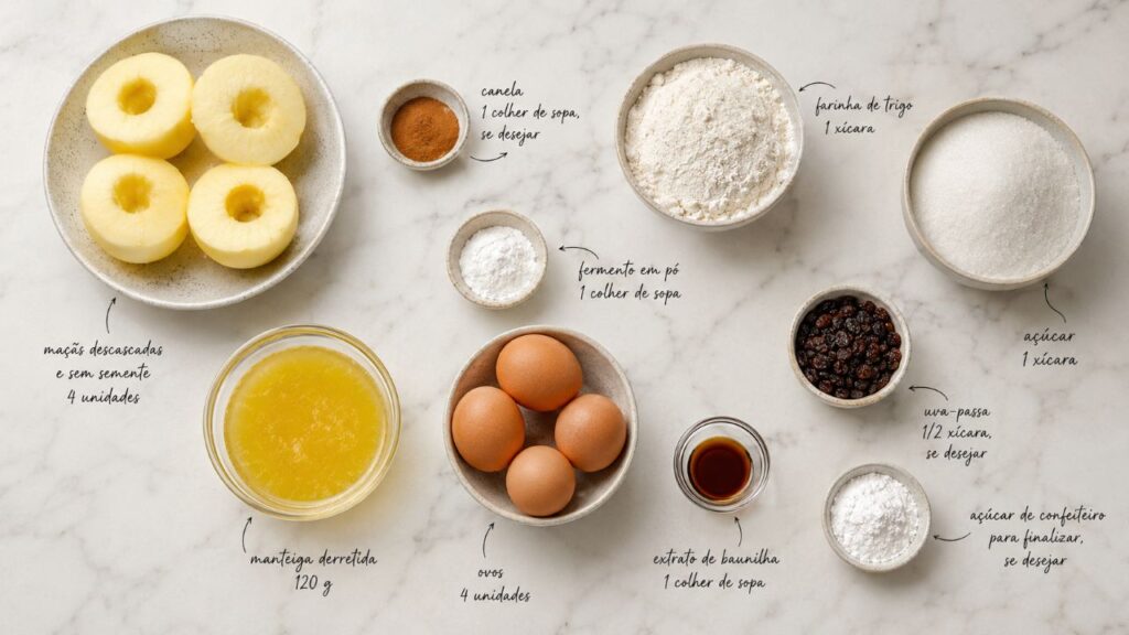 Essa torta de maçã alemã parece difícil, mas fica pronta com poucos ingredientes e sem massa sovada