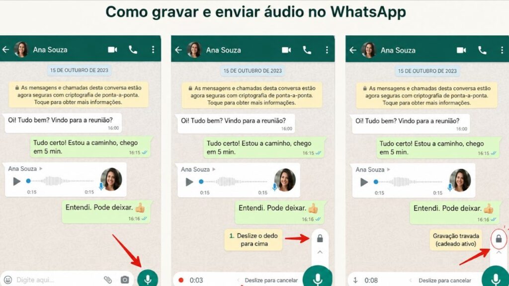 Como mandar áudio no WhatsApp sem precisar segurar o botão