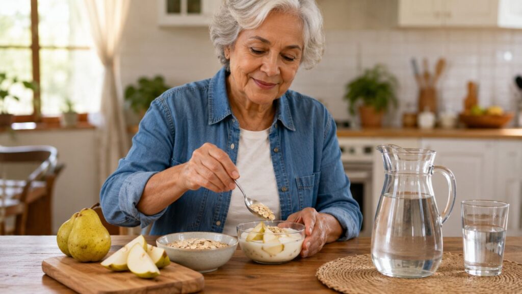 Pera inteira, água e uma alimentação variada favorecem o consumo de fibras