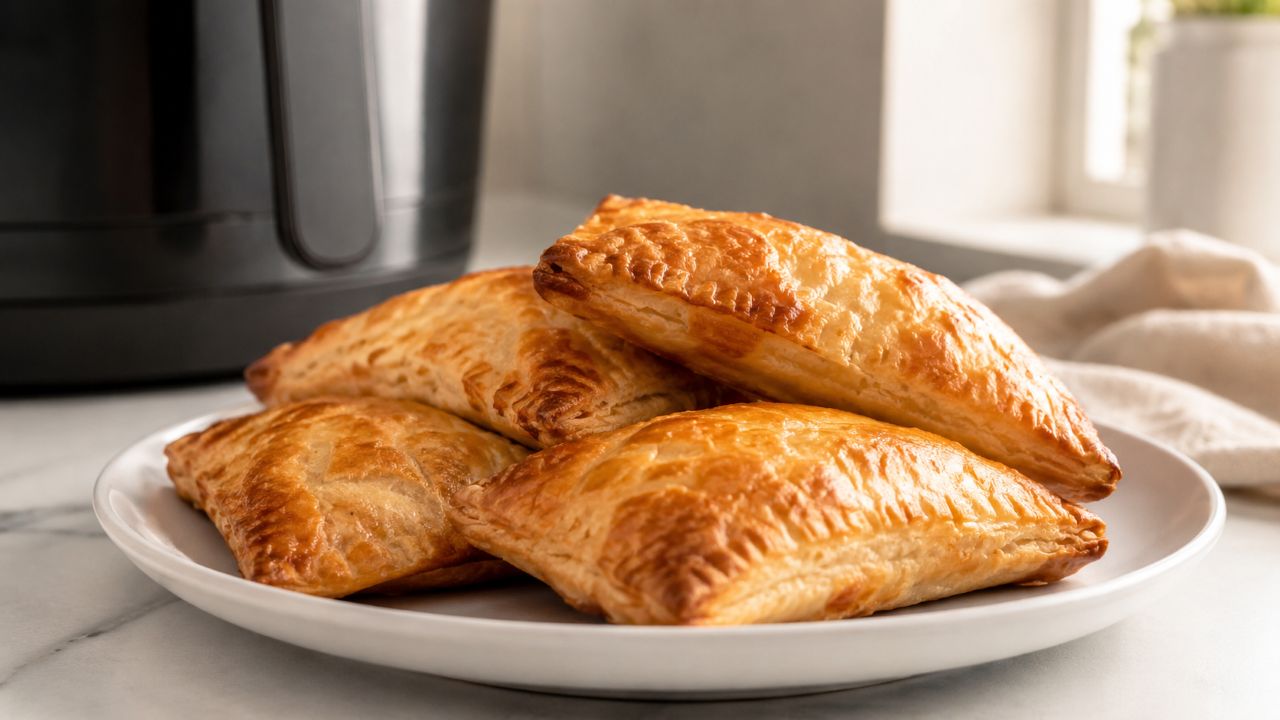 O segredo do pastel crocante na Air Fryer está no calor alto e na camada fina de óleo