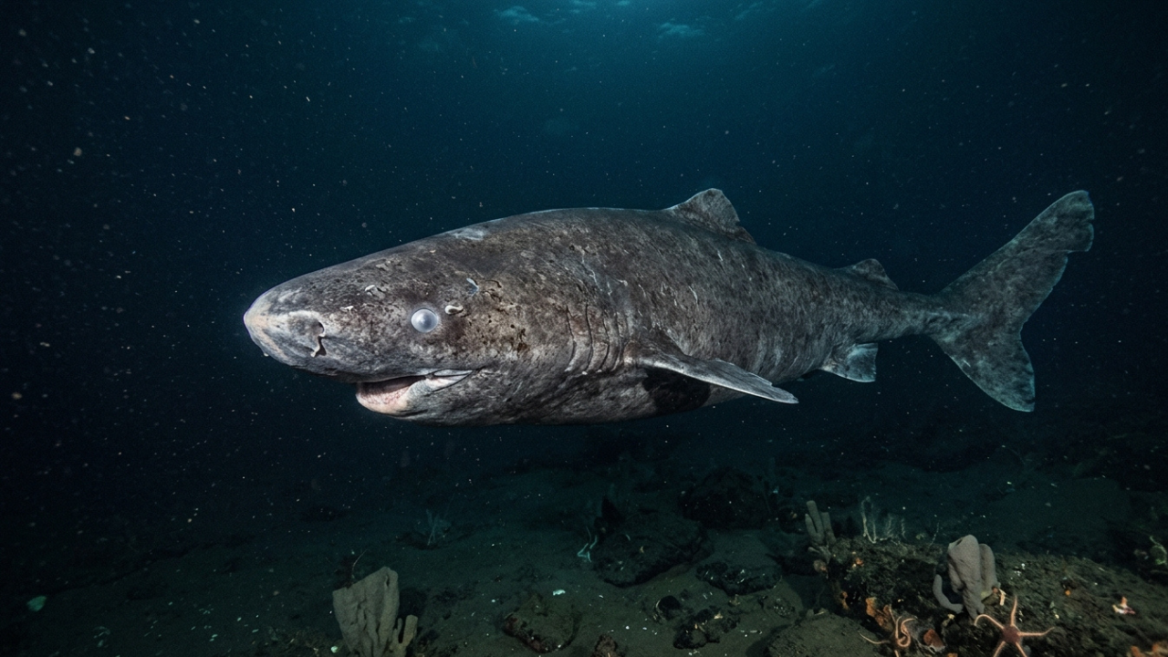 Cientistas fazem descoberta histórica: um tubarão de 399 anos, nascido em 1627 foi localizado no Oceano Ártico e já é o vertebrado mais longevo registrado pela ciência