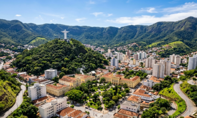 A cidade de Minas Gerais dentro de um vulcão com águas termais a 45 °C que curam desde o Brasil império e tem até mesmo um Cristo Redentor
