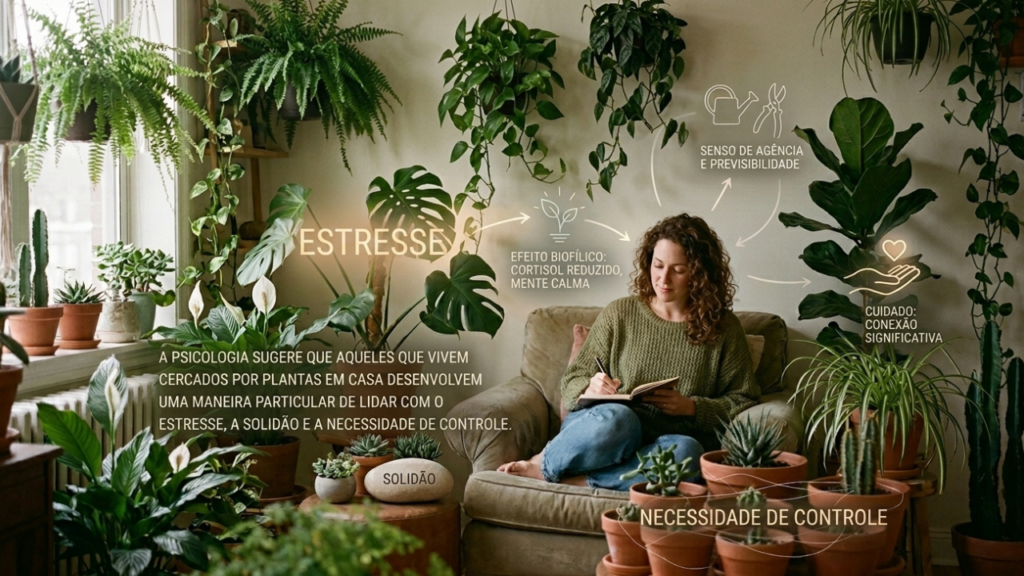 A psicologia afirma que pessoas que vivem cercadas de plantas em casa desenvolvem uma forma particular de lidar com o estresse, a solidão e a busca por controle