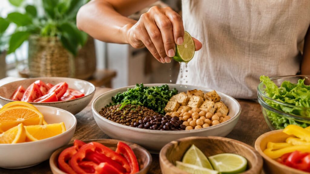 Consumir vitamina C junto aos vegetais favorece a absorção do ferro