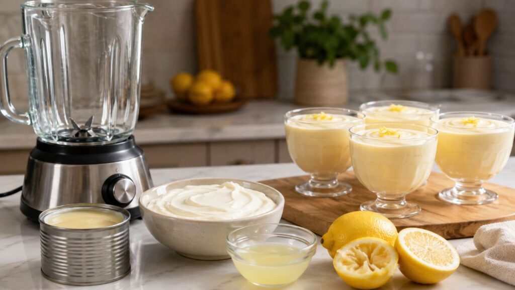 Leite condensado, creme de leite e limão formam uma sobremesa firme, leve e fácil de servir