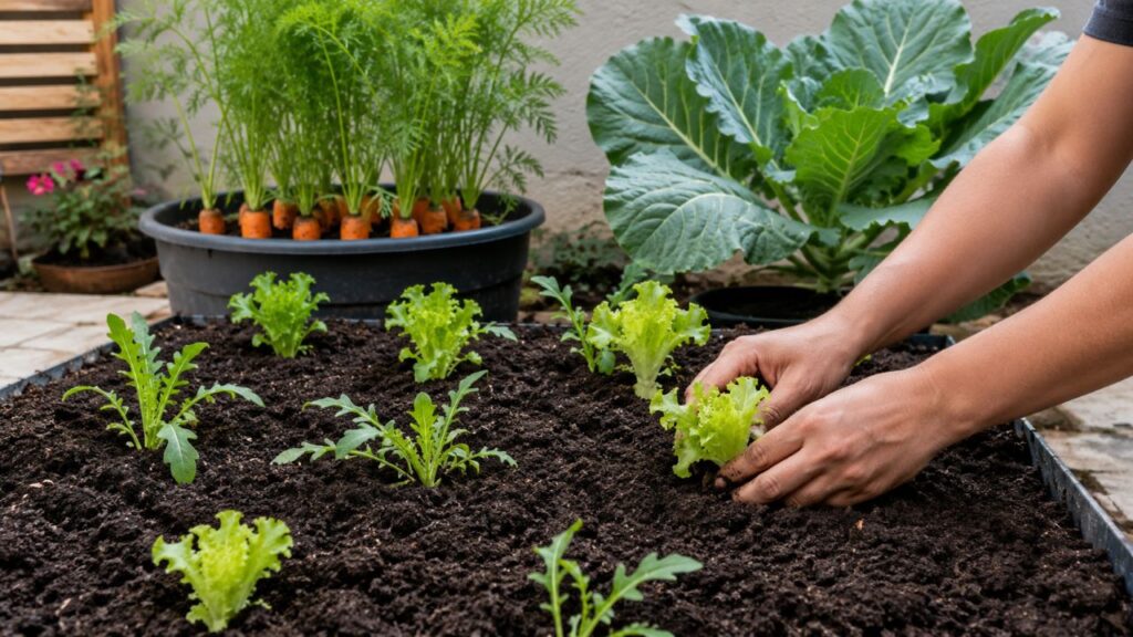 Organizar folhas e raízes de acordo com o espaço disponível ajuda a aproveitar melhor a horta no inverno