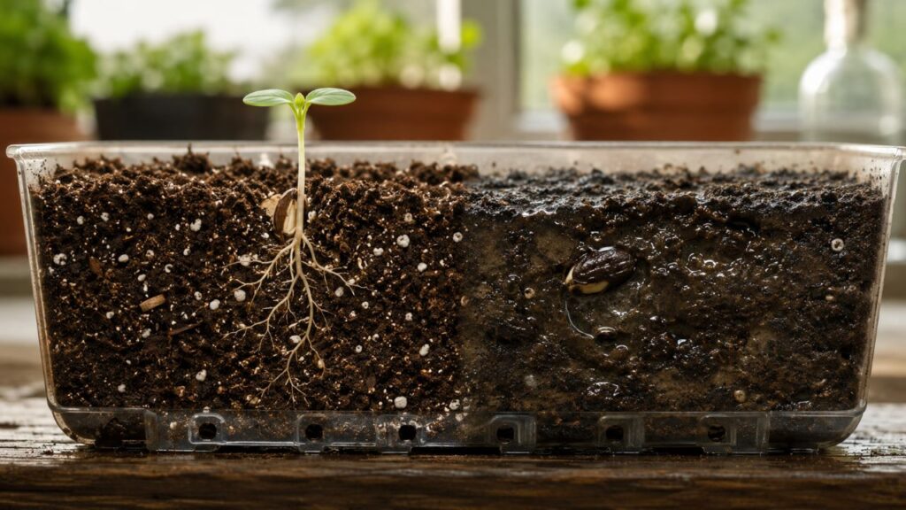 Umidade equilibrada mantém o oxigênio necessário para a germinação