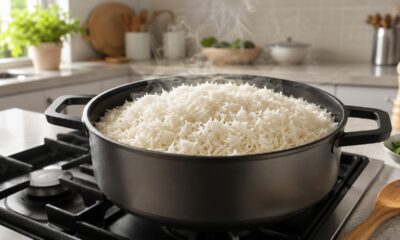 Controle do amido, do fogo e do vapor deixa o arroz branco mais soltinho