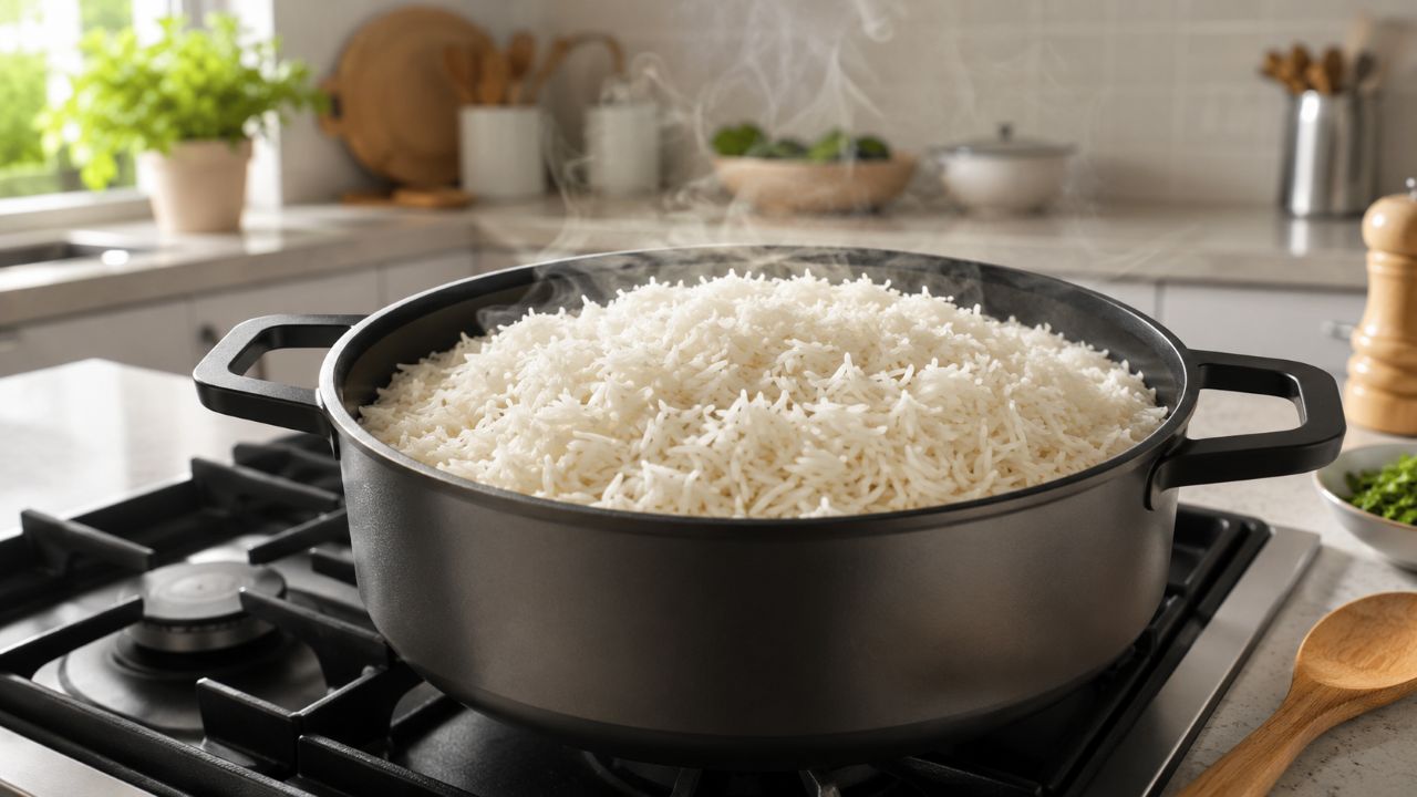 Controle do amido, do fogo e do vapor deixa o arroz branco mais soltinho