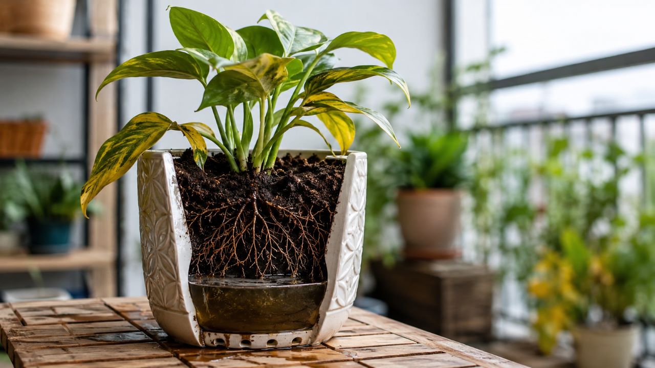 A água presa no vaso pode enfraquecer uma muda recém-plantada