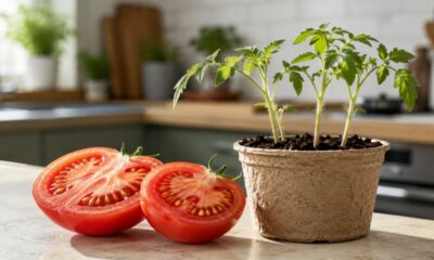 Um tomate maduro pode virar muda e iniciar uma pequena horta em vaso