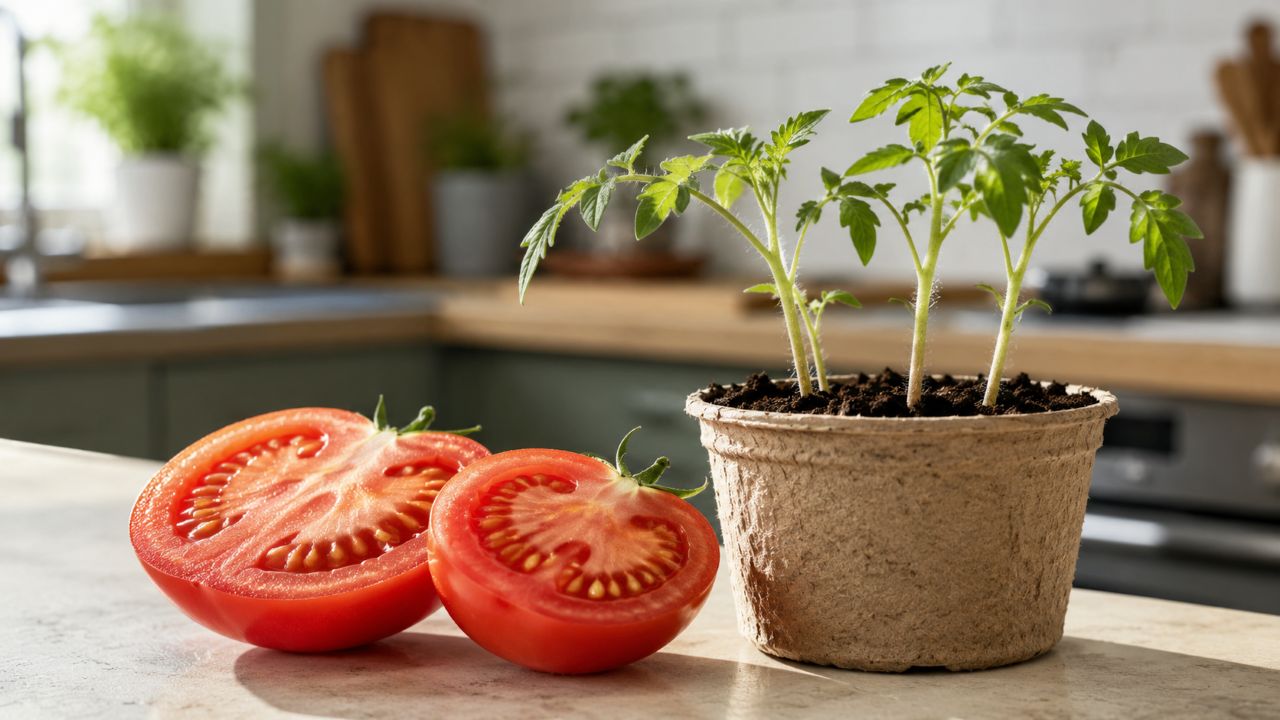 Um tomate maduro pode virar muda e iniciar uma pequena horta em vaso