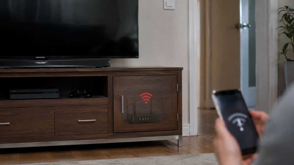 Deixar o roteador atrás da TV ou dentro de armários pode reduzir o alcance da internet em casa