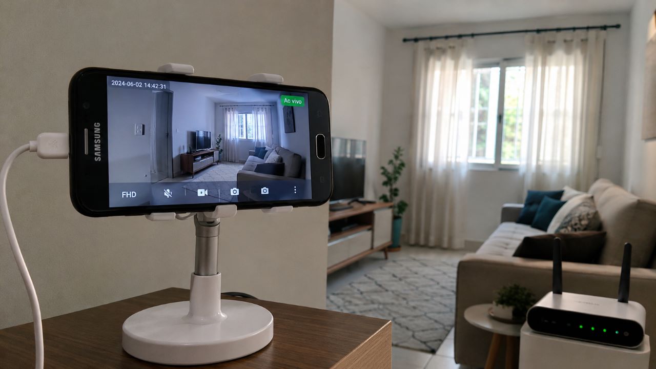 Com aplicativo gratuito e internet doméstica, o celular pode ajudar no monitoramento de ambientes internos