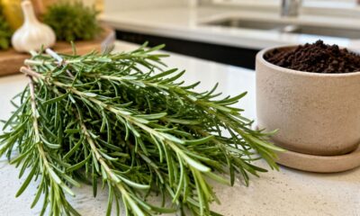 Alecrim fresco do mercado pode virar uma muda aromática em casa
