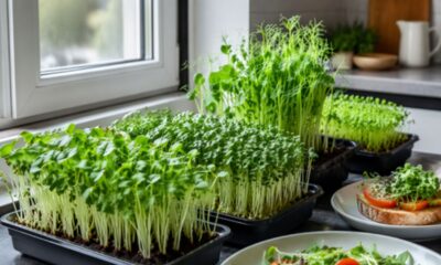 Microverdes levam uma pequena horta fresca para dentro da cozinha