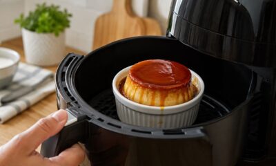 Pudim de Air Fryer fica pronto mais rápido quando feito em porções individuais