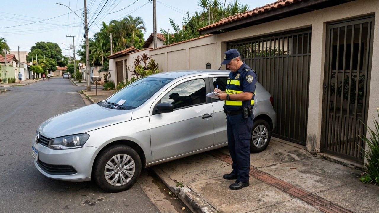 Morador estaciona em frente à própria garagem para facilitar a rotina, mas regra de trânsito acaba iniciando discussão e multa inesperada
