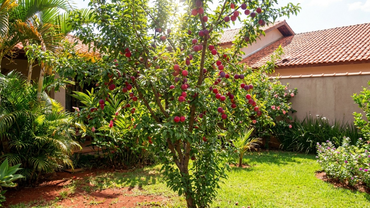 A árvore frutífera perfeita para plantar em casa tem raízes que não levantam o piso e pode encher o quintal de frutas