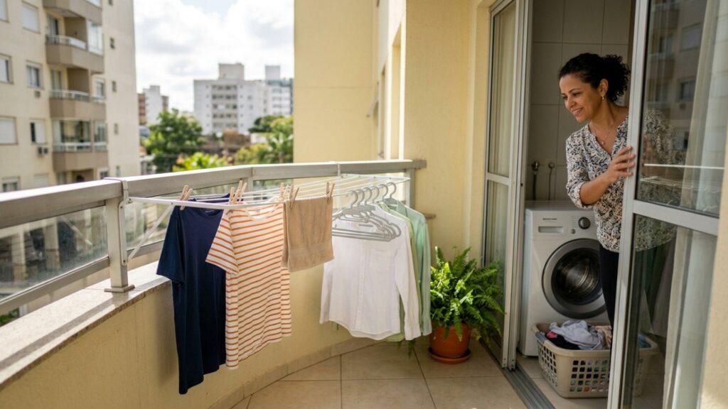 Mulher pendura roupas na varanda do apartamento para secar mais rápido, mas acaba virando briga entre moradores