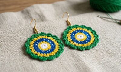 Aprenda a criar um lindo brinco do Brasil em crochê e fature com artesanato