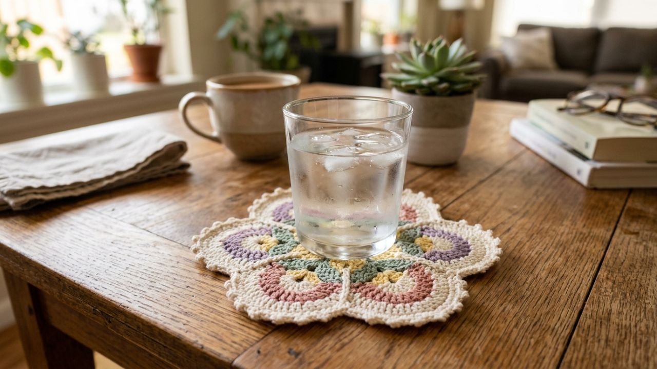 Aprenda a fazer um lindo porta copos de flor fácil e rápido para sua casa