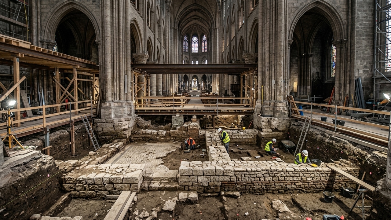 Escavações sob Notre-Dame revelam camadas da história de Paris que remontam ao Império Romano