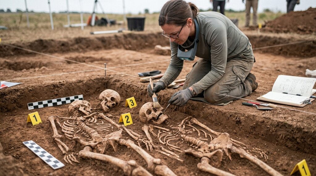 77 esqueletos sem crânio intrigam arqueólogos em um dos mistérios mais surpreendentes da pré-história