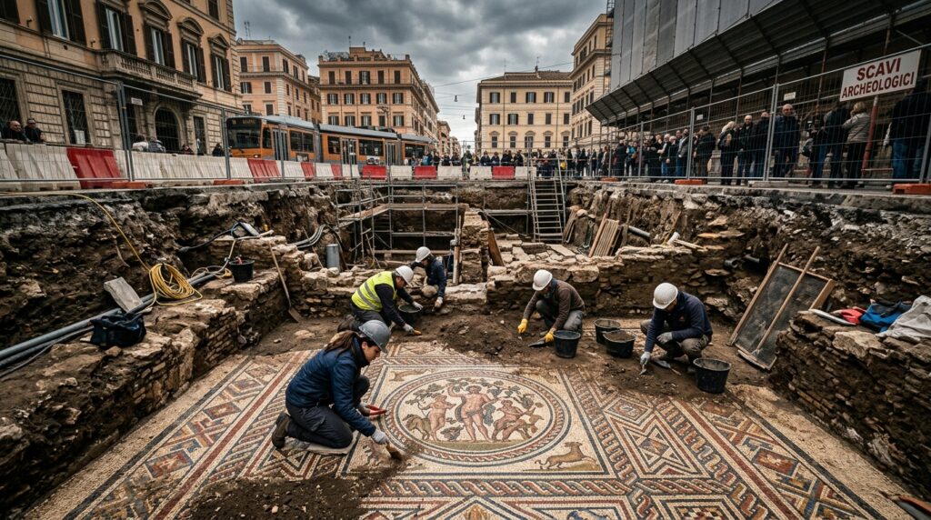 Arqueólogos encontram mosaico romano de mais de 2 mil anos e revelam possível vila de elite na França