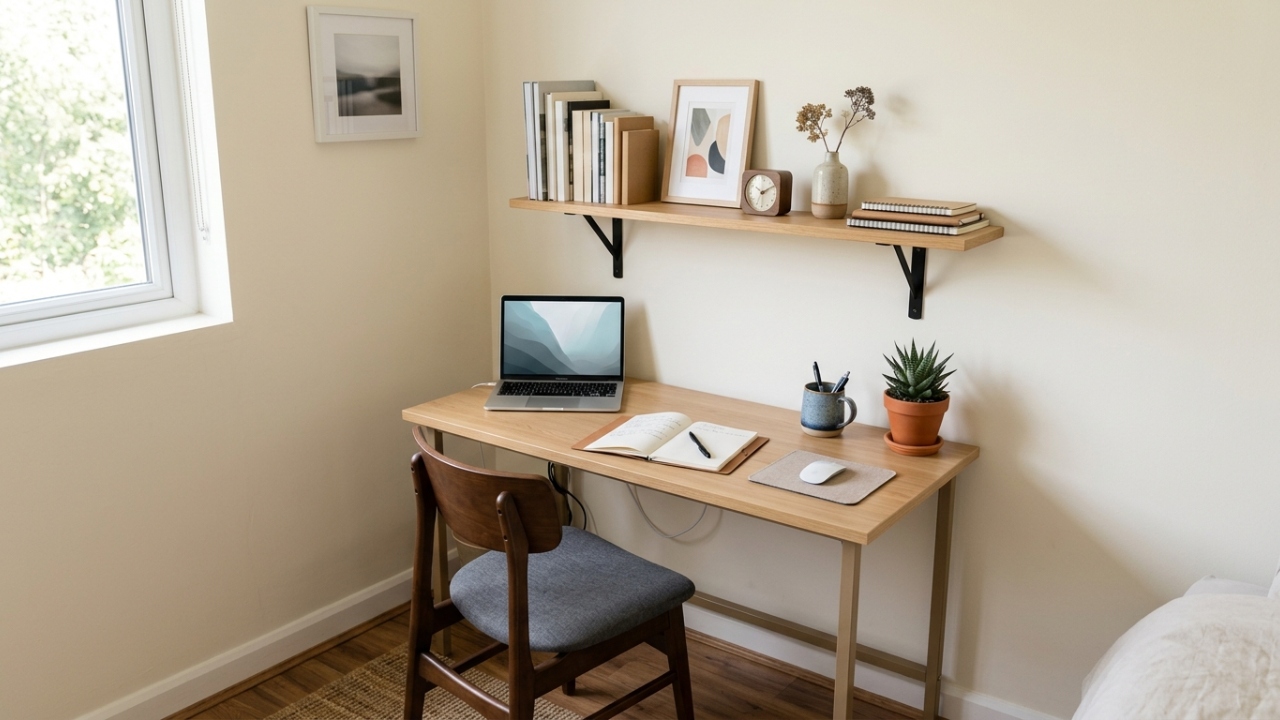 Como montar uma bancada de estudo simples em casa e aproveitar melhor quarto pequeno