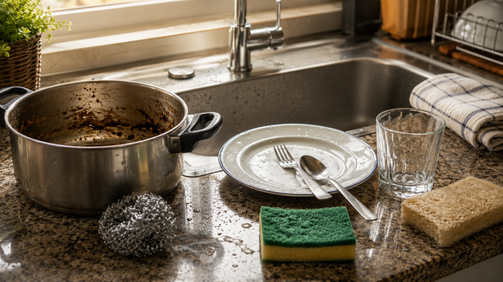 Fibra verde, aço ou vegetal: a escolha da esponja certa pode evitar erros comuns na cozinha