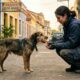Cachorro abandonado comove ao oferecer pedaço de pão aos socorristas