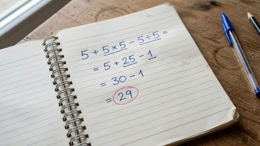 Parece conta de criança, mas muita gente erra: você consegue resolver 5 + 5 × 5 - 5 ÷ 5 na primeira tentativa?