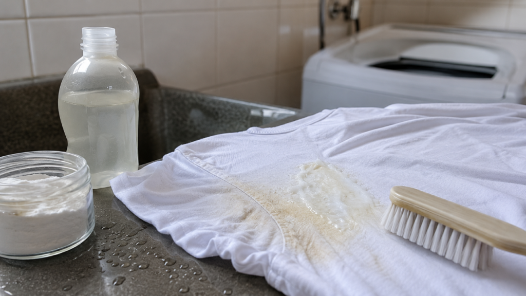 Camiseta branca com mancha de suor pode voltar a parecer limpa com esse cuidado simples