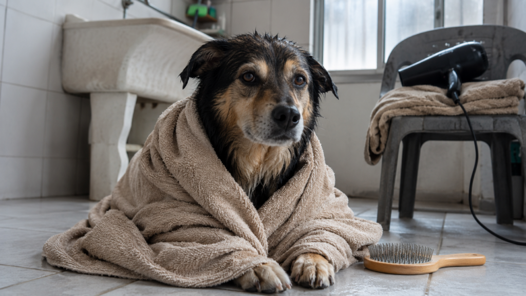 De quanto em quanto tempo dar banho no cachorro no inverno sem causar frio e nem danos á pele dele