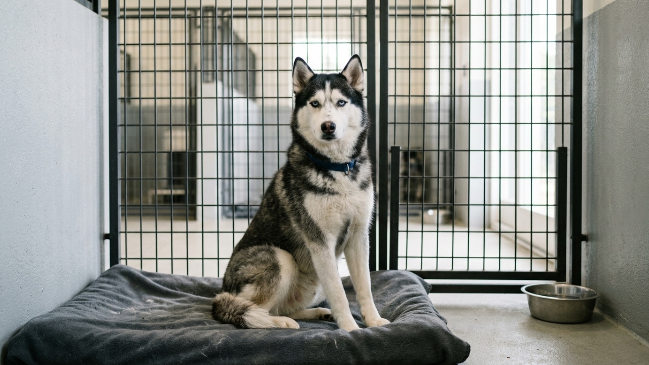 Husky passa 6 anos em abrigo por causa dos dentes e finalmente vai para casa