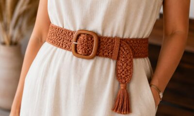 Cinto de crochê com ponto diferente que valoriza qualquer look e é muito fácil de fazer