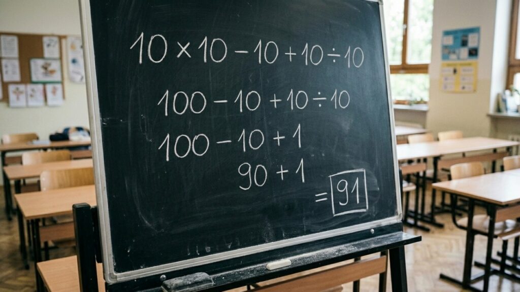Só 1 em cada 10 acerta 10 × 10 - 10 + 10 ÷ 10 na primeira tentativa