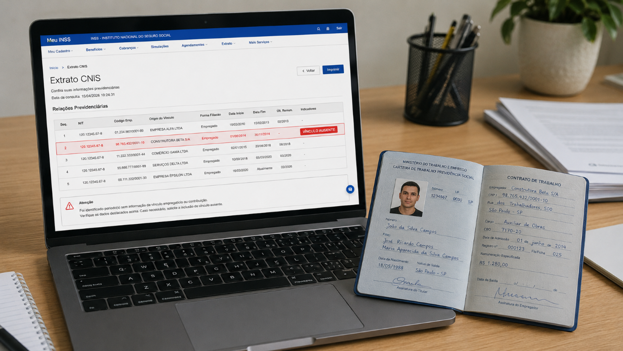 O erro no CNIS que pode esconder anos de trabalho e fazer sua aposentadoria cair sem aviso