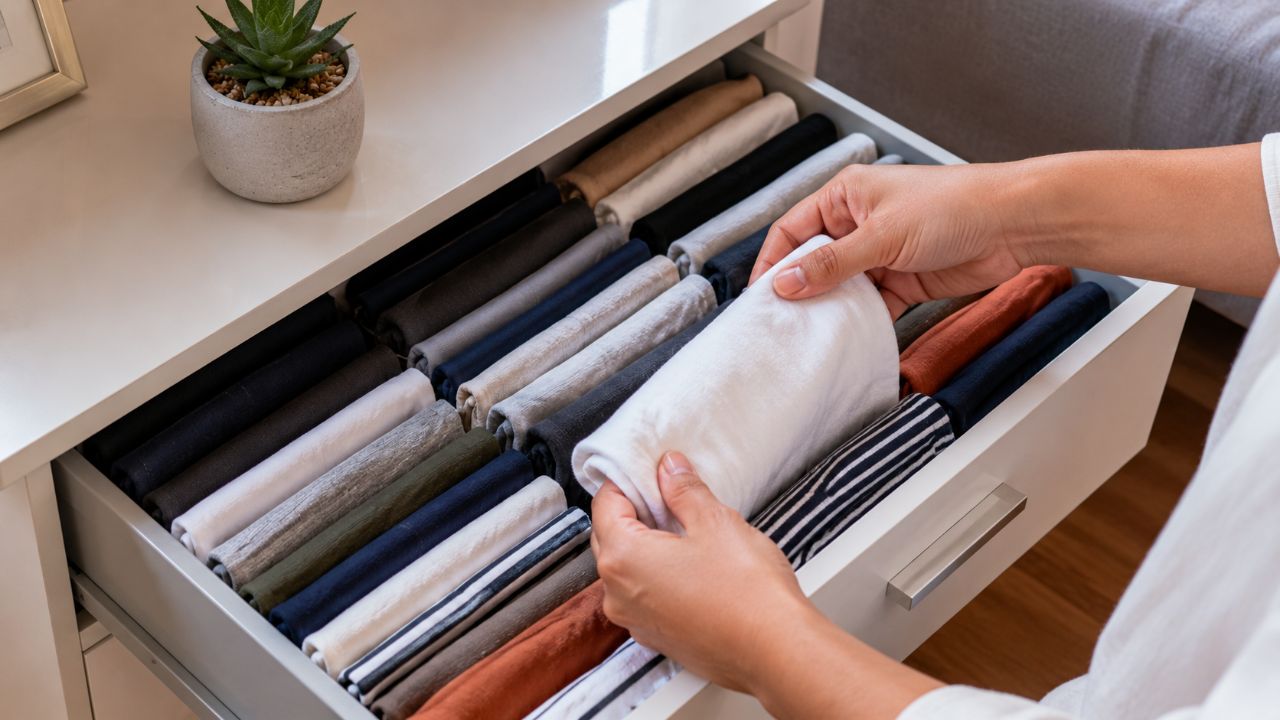 Como arrumar suas roupas de uma forma que o espaço rende o dobro no armário