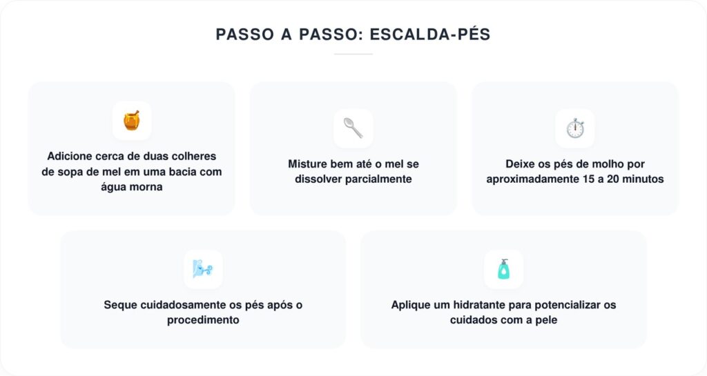 Lavar os pés com água e mel: para que serve e quando é recomendado