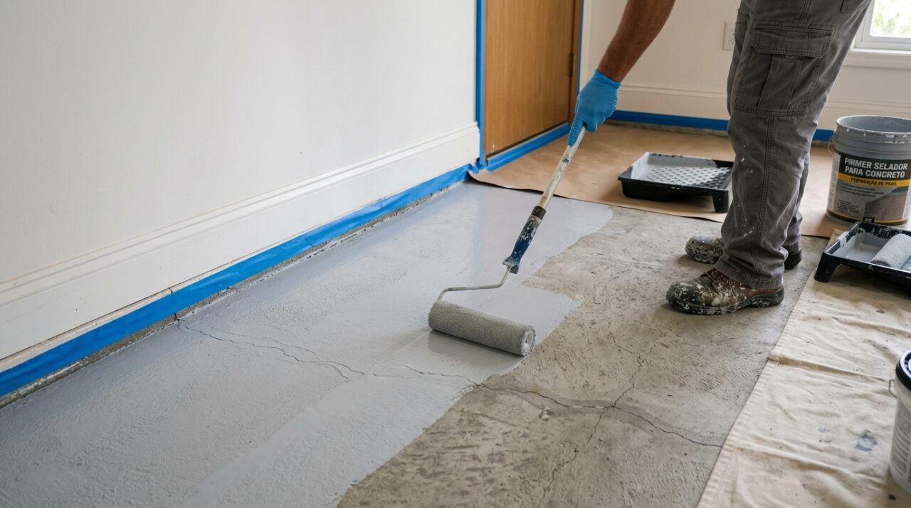 Como pintar um piso de concreto e renovar uma garagem, quintal ou varanda sem estragar o revestimento
