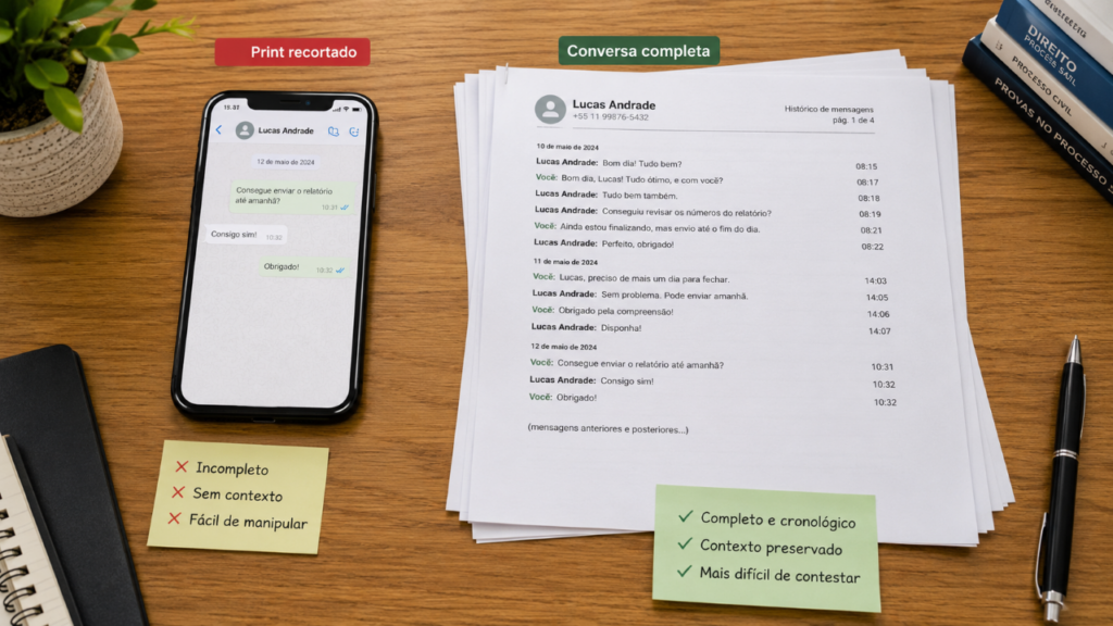 Contrato por WhatsApp pode parecer seguro, mas um detalhe deixa a prova fraca na disputa