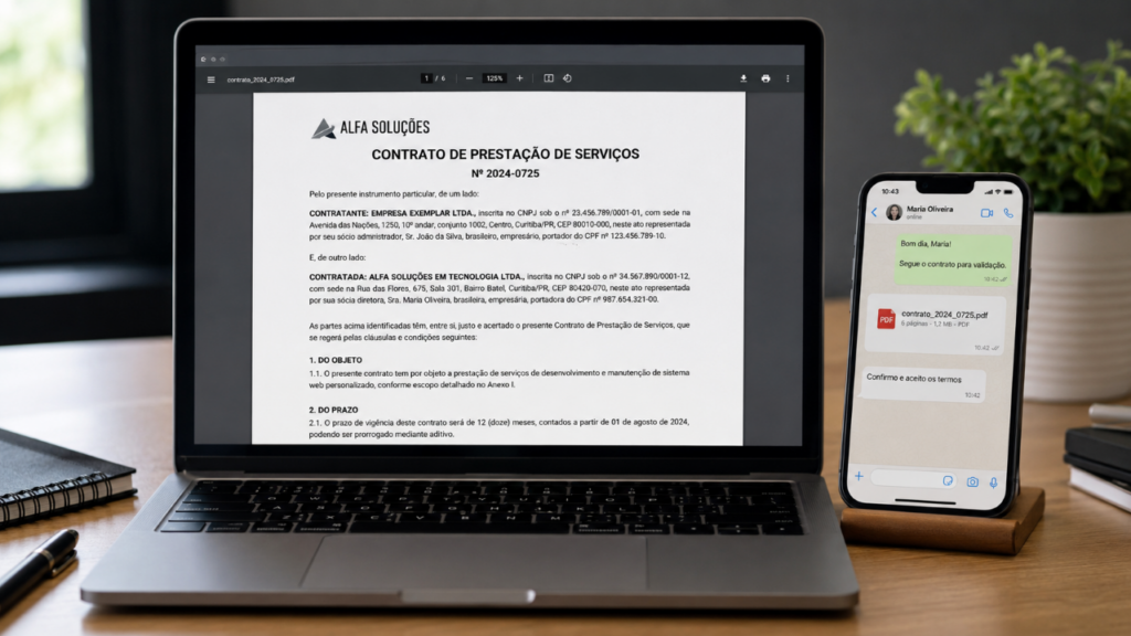 Contrato por WhatsApp pode parecer seguro, mas um detalhe deixa a prova fraca na disputa