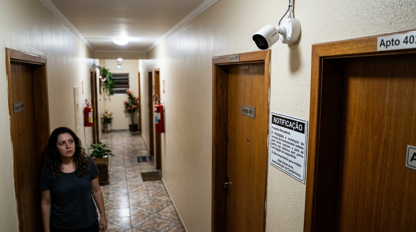 Morador instala câmera na própria porta para se sentir seguro, mas acaba enfrentando o condomínio inteiro