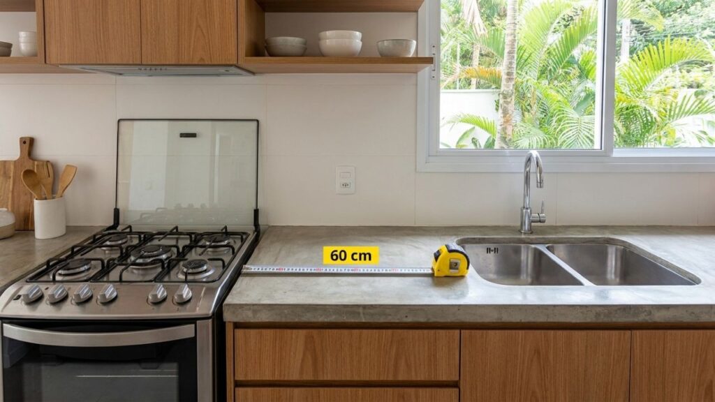 Nem colados nem separados demais: essa é a distância ideal entre fogão e pia para uma cozinha segura e funcional